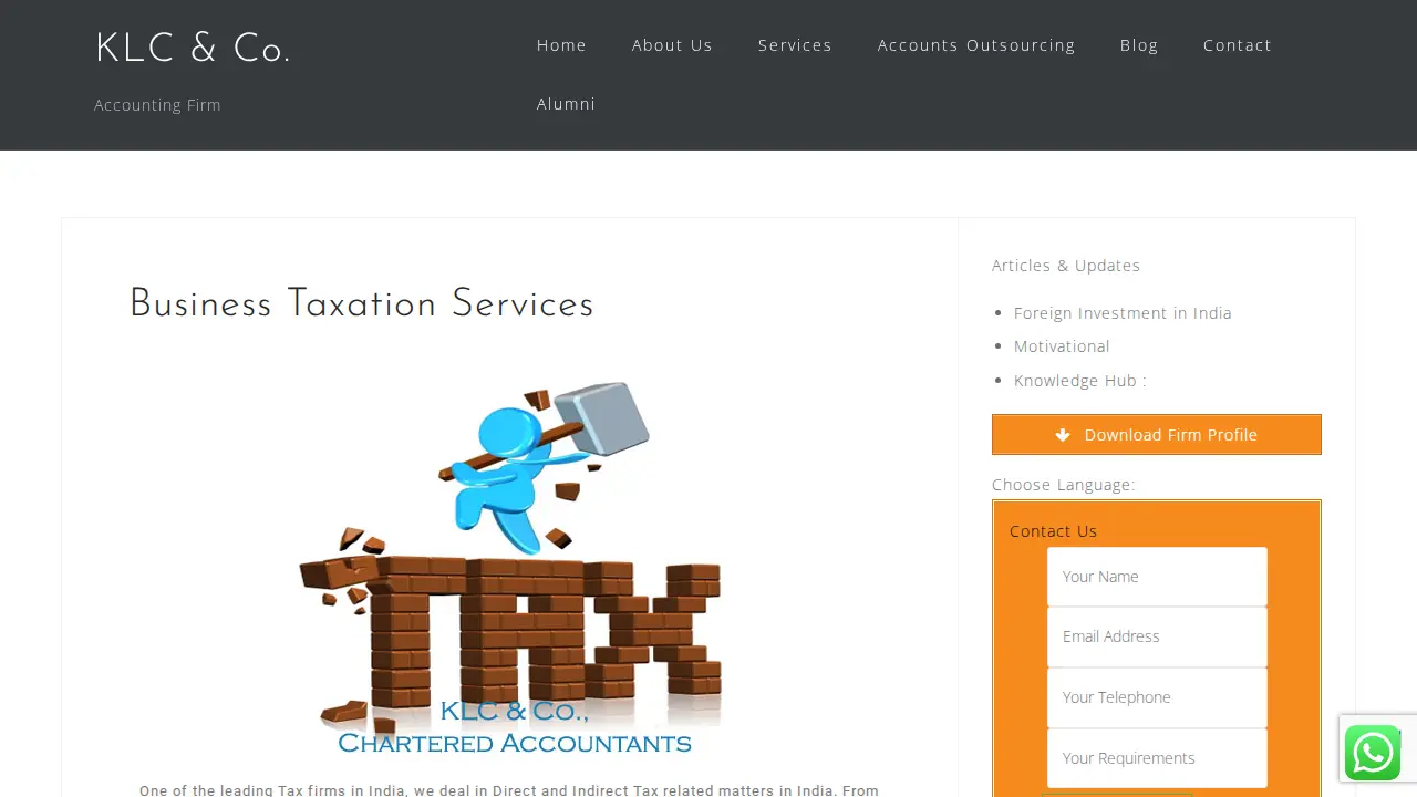 Accounting and Bookkeeping Services page