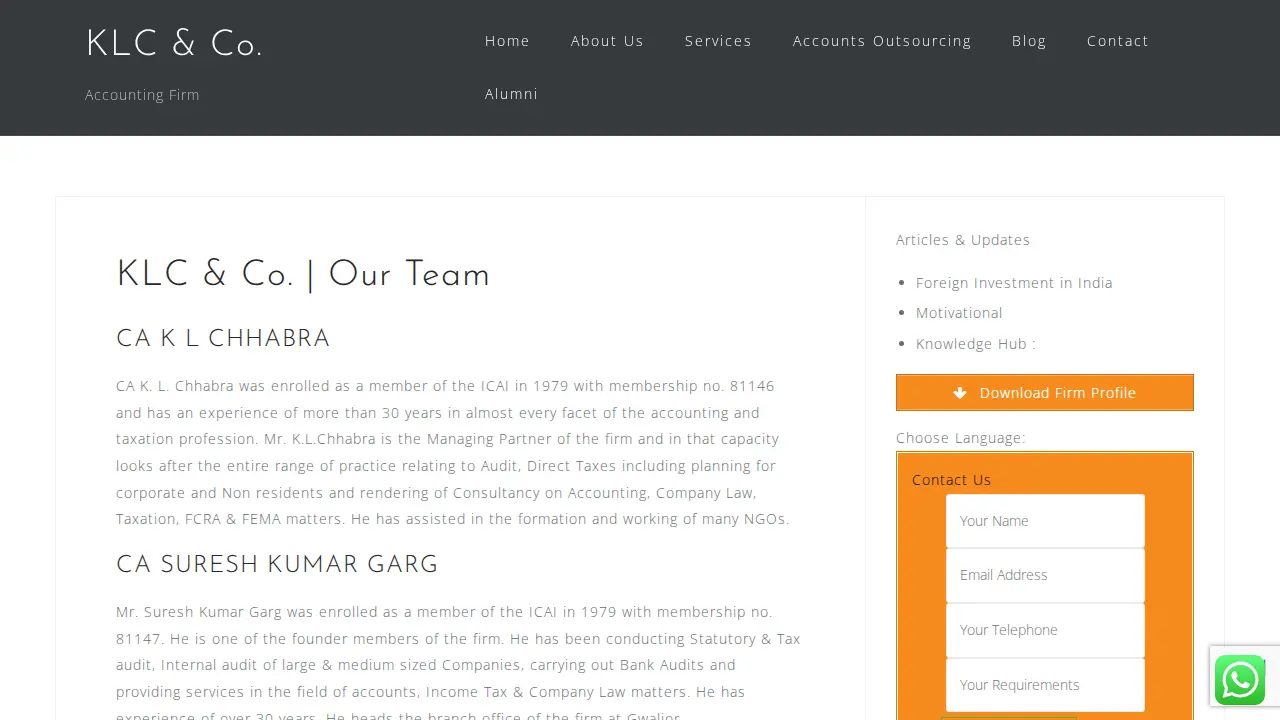Accounting and Bookkeeping Services page