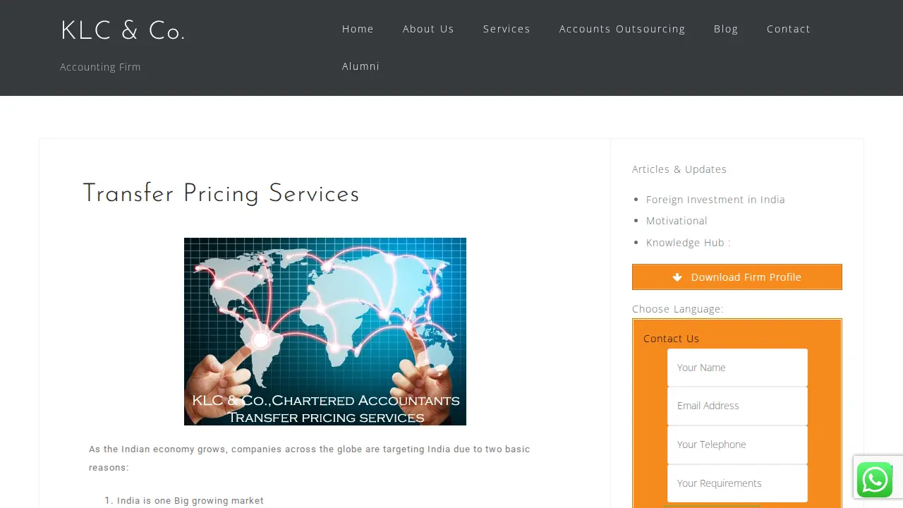 Accounting and Bookkeeping Services page