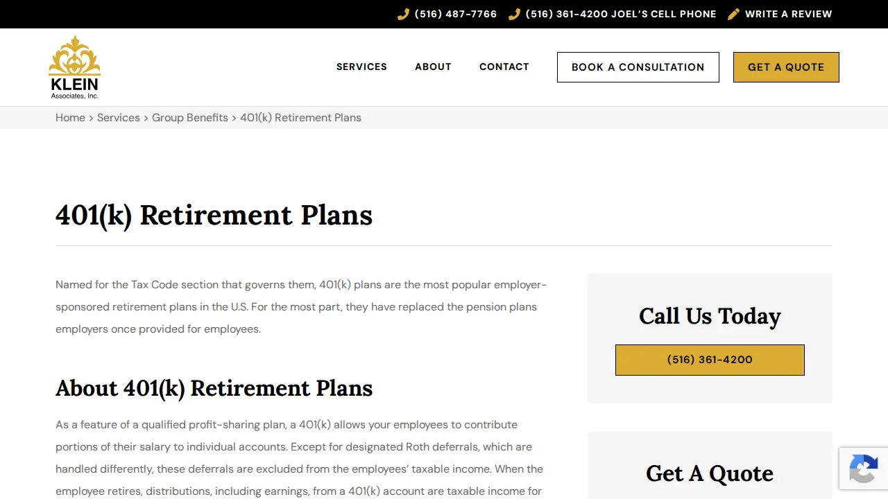 Klein Associates, Inc. page