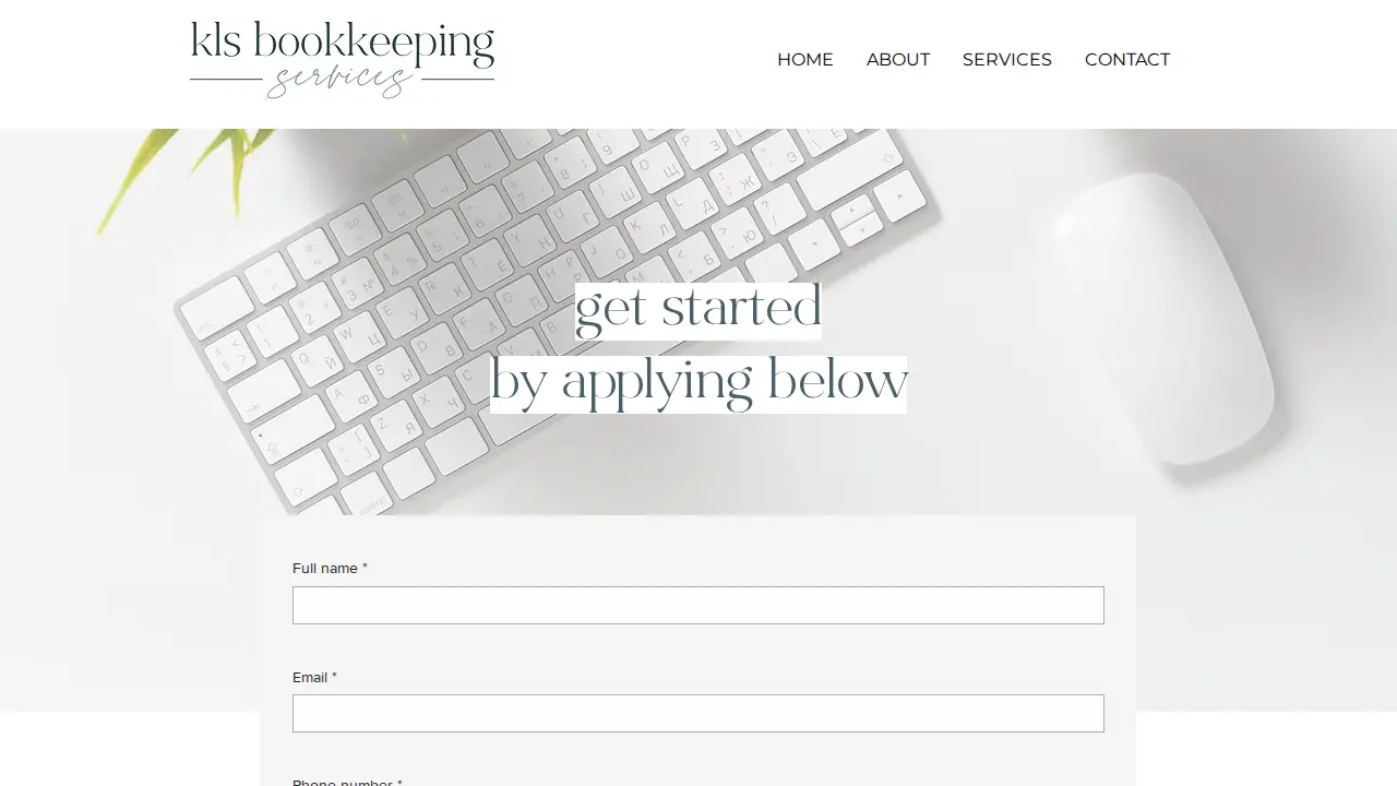 KLS Bookkeeping Services page