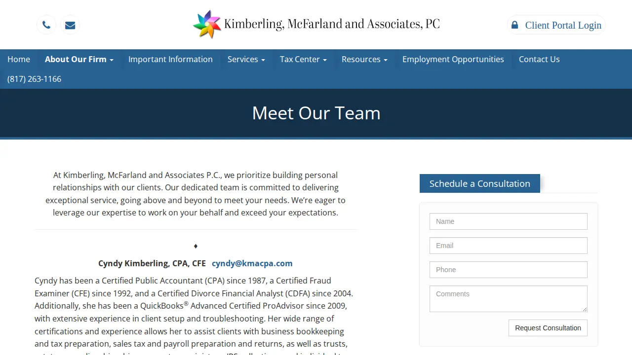 Kimberling, McFarland and Associates, PC page