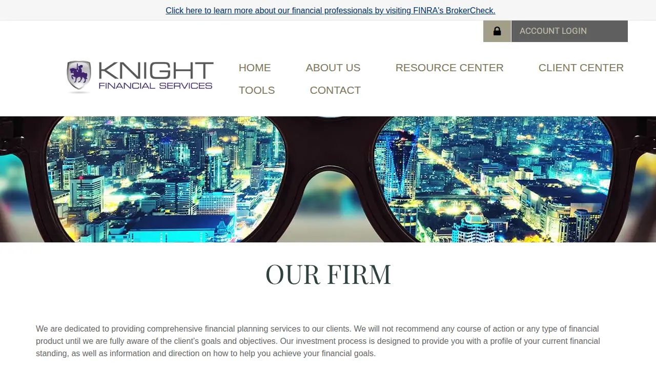 Knight Financial Services page