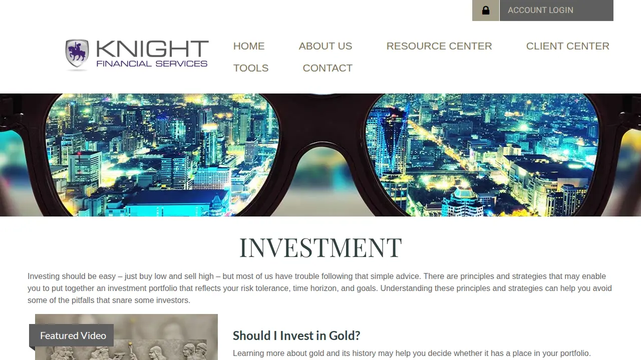 Knight Financial Services page