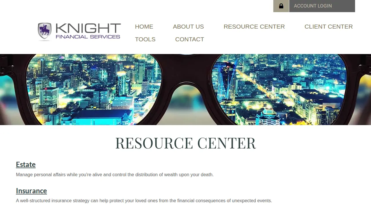 Knight Financial Services page