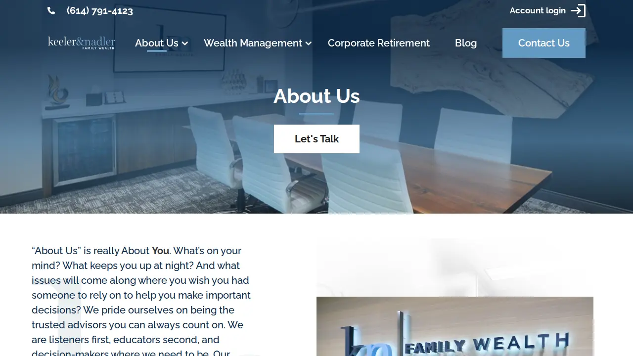 Keeler & Nadler Family Wealth page