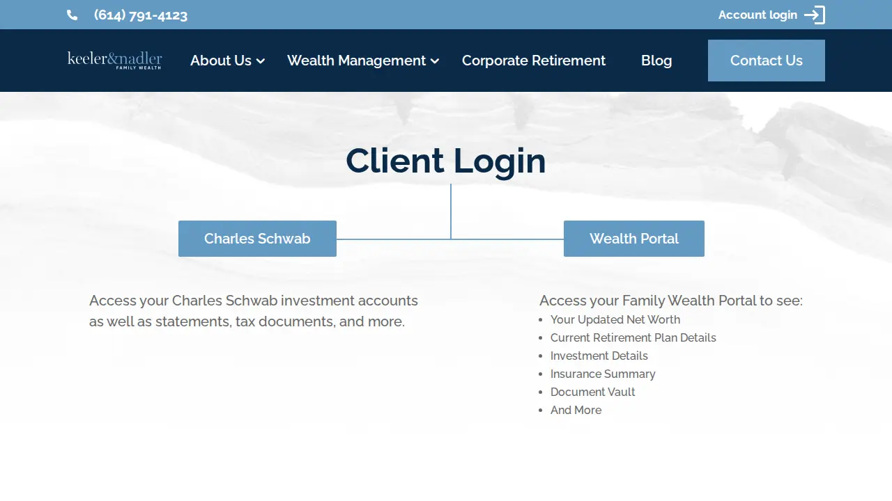 Keeler & Nadler Family Wealth page