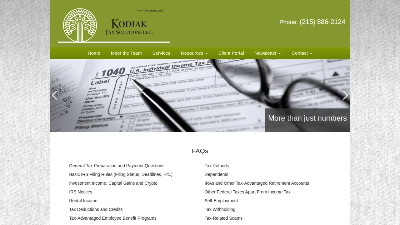 Kodiak Tax Solutions page
