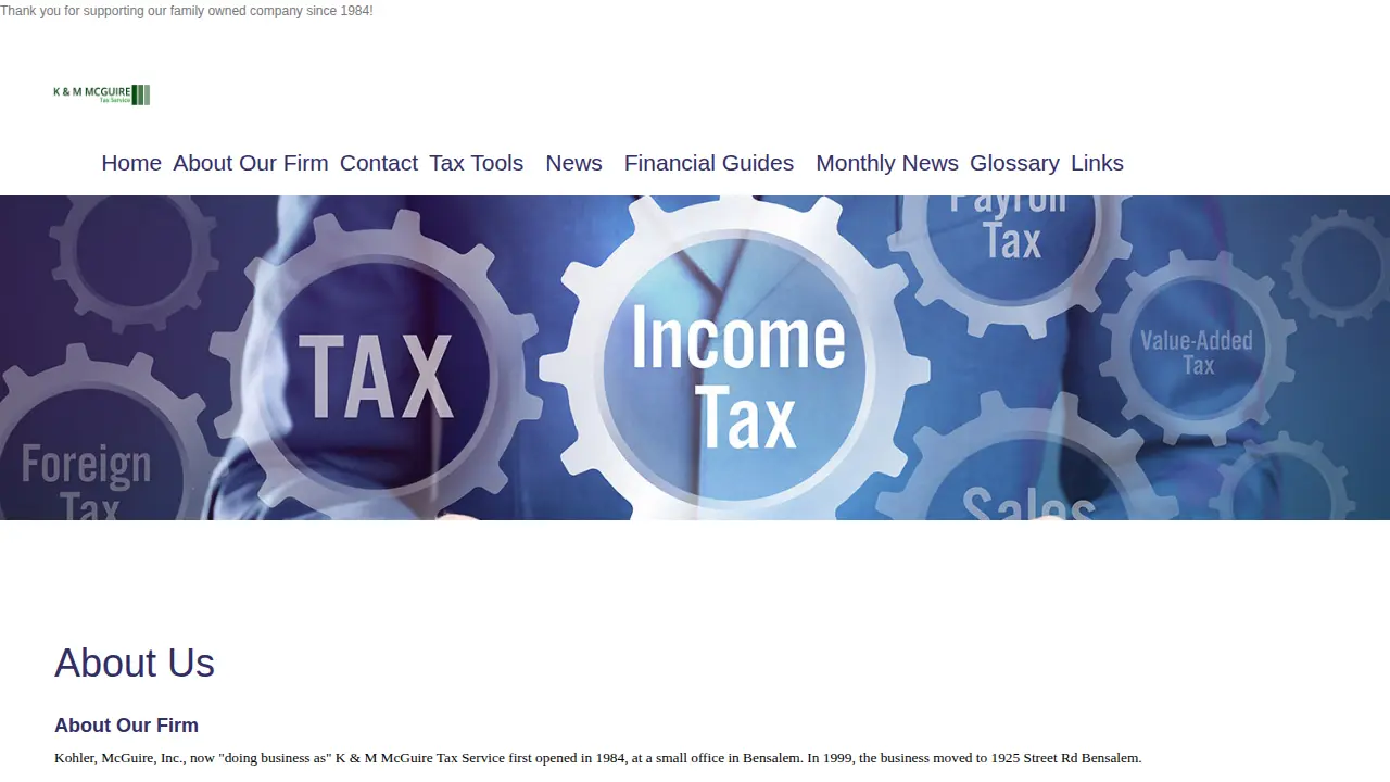 K & M McGuire Tax Service page