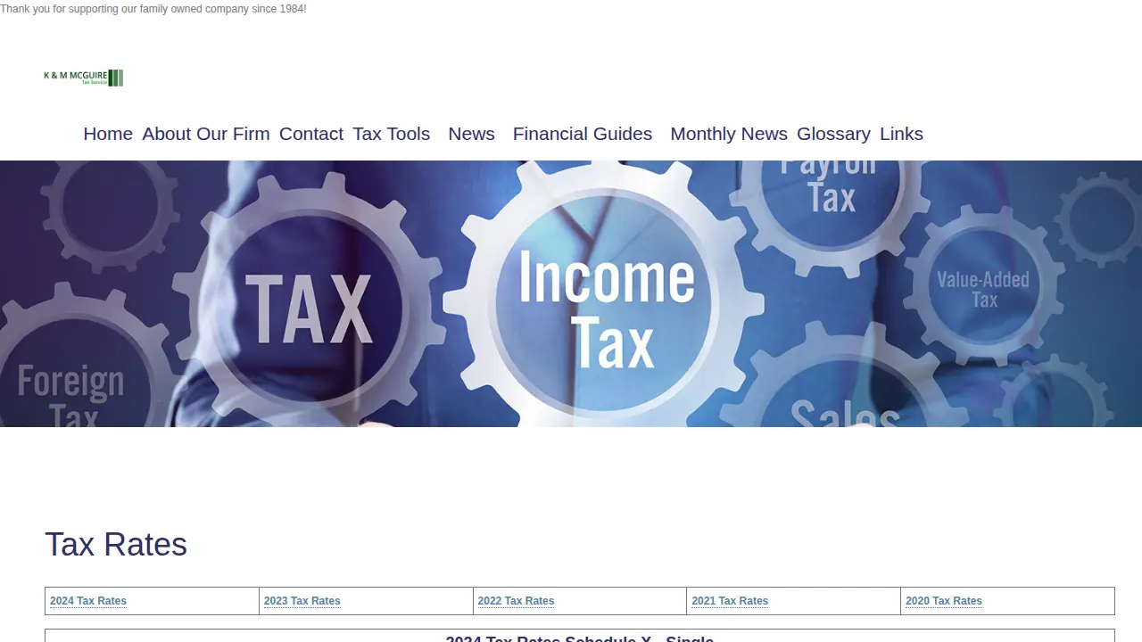 K & M McGuire Tax Service page