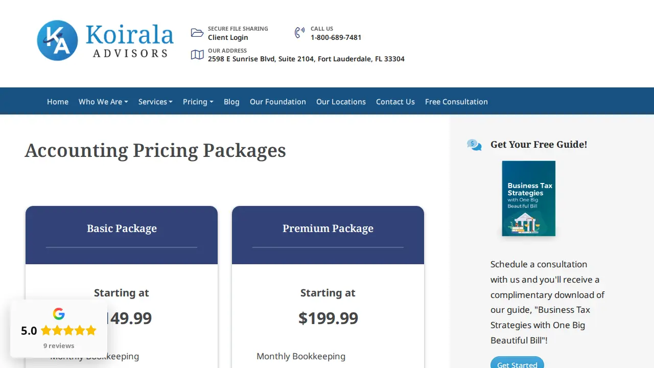 Koirala Advisors page