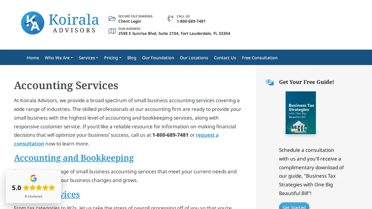 Koirala Advisors page