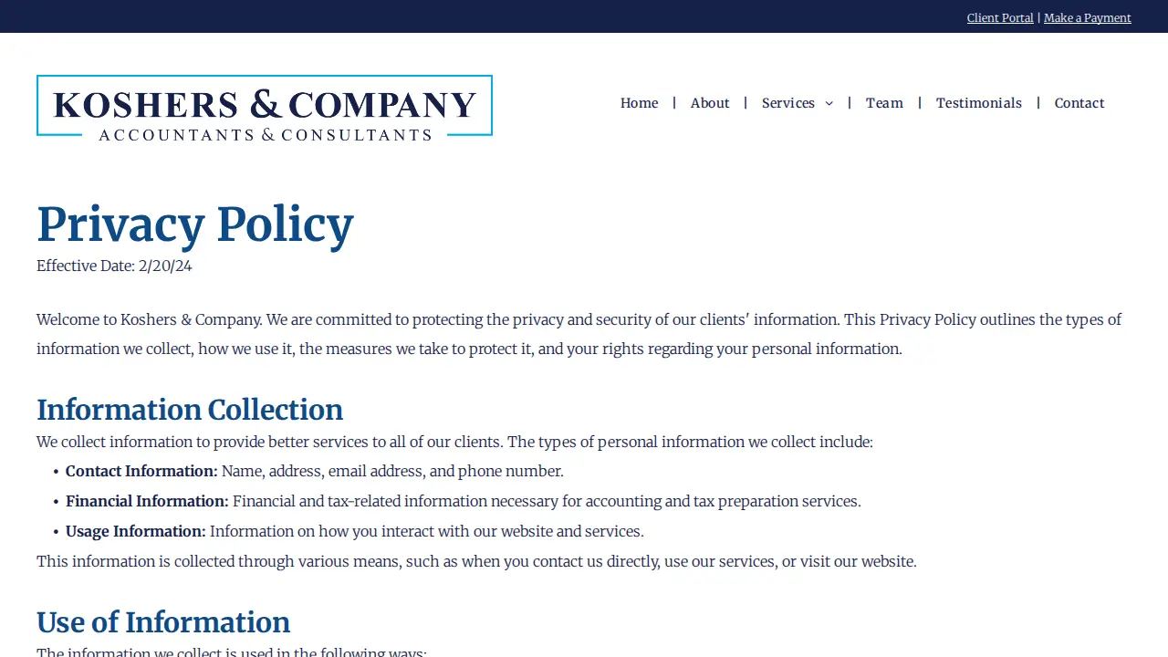 Koshers & Company, CPA's page
