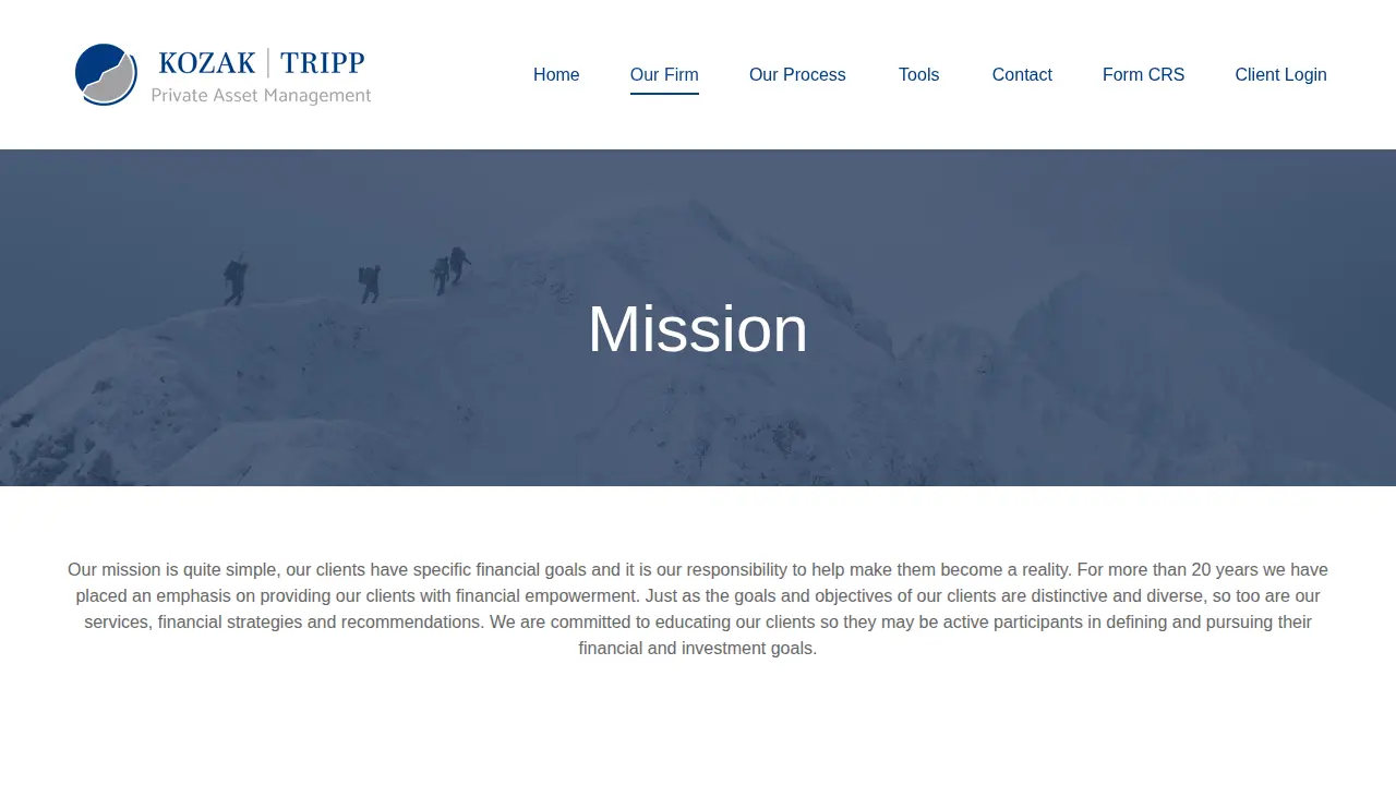 Kozak Tripp Private Asset Management page