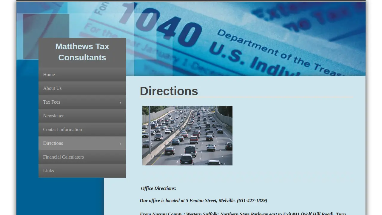 Matthews Tax Consultants page