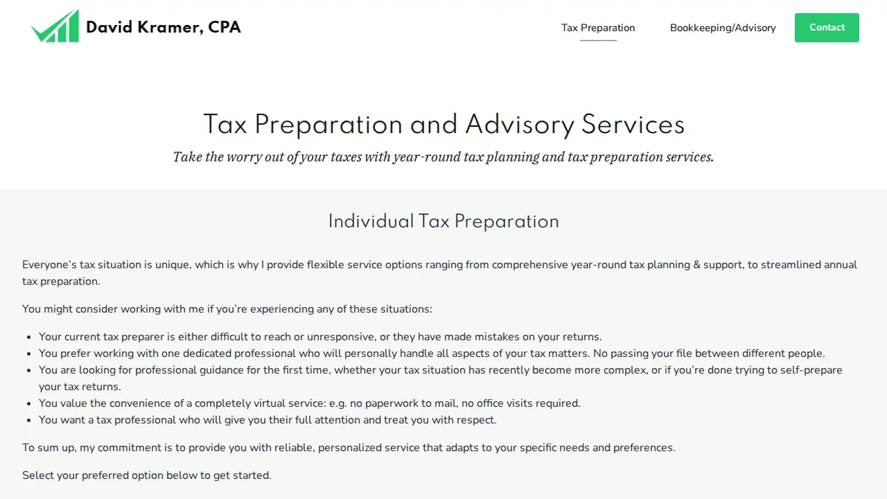 David Kramer, CPA page