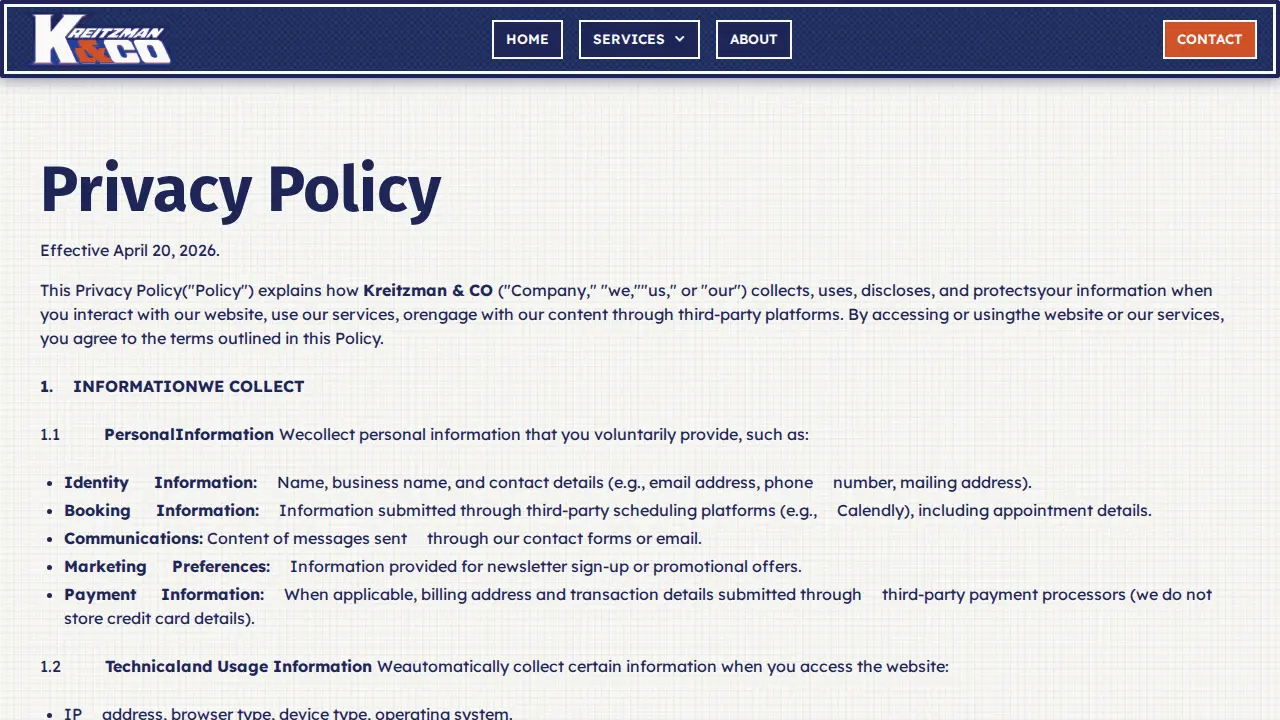 Kreitzman & Kreitzman page