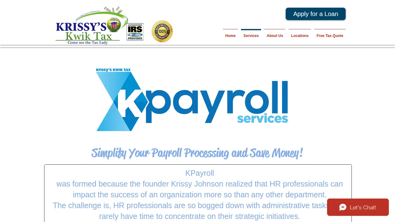 Krissy's Kwik Tax page