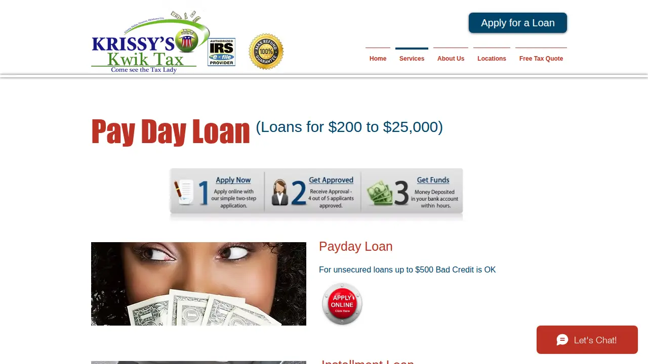Krissy's Kwik Tax page