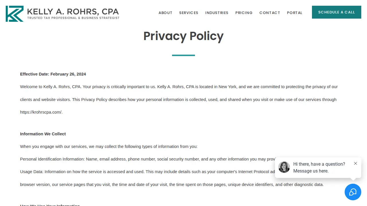 Kelly A. Rohrs, CPA page