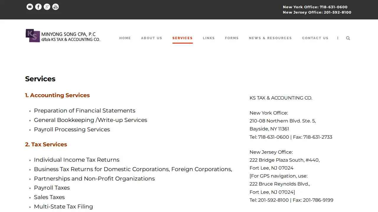 Minyong Song CPA, P.C. page