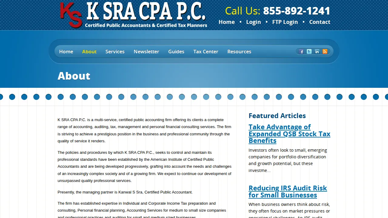 K SRA CPA P.C. page