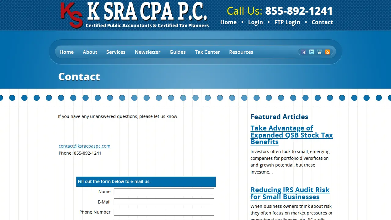 K SRA CPA P.C. page