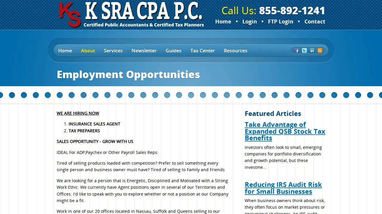 K SRA CPA P.C. page