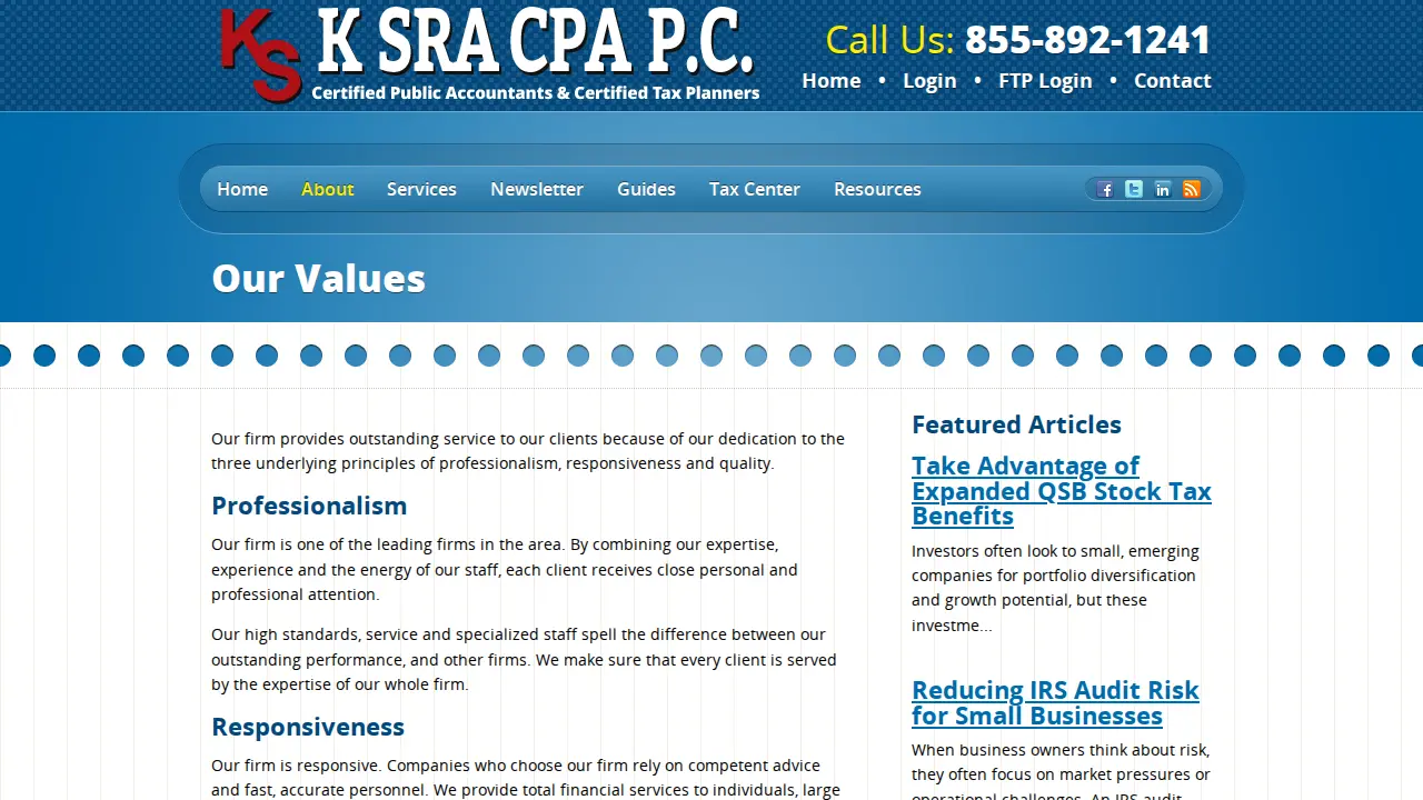 K SRA CPA P.C. page