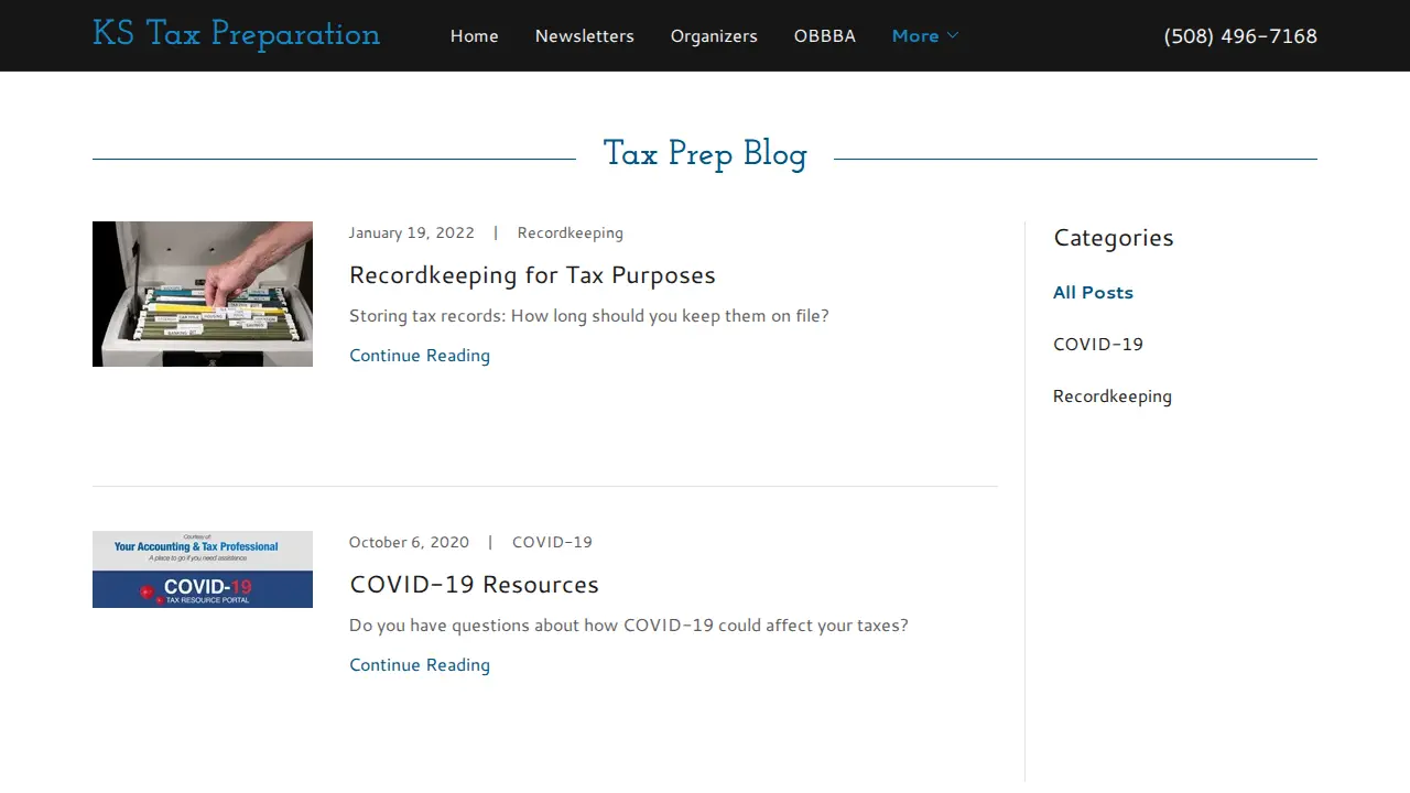 KS Tax Preparation page