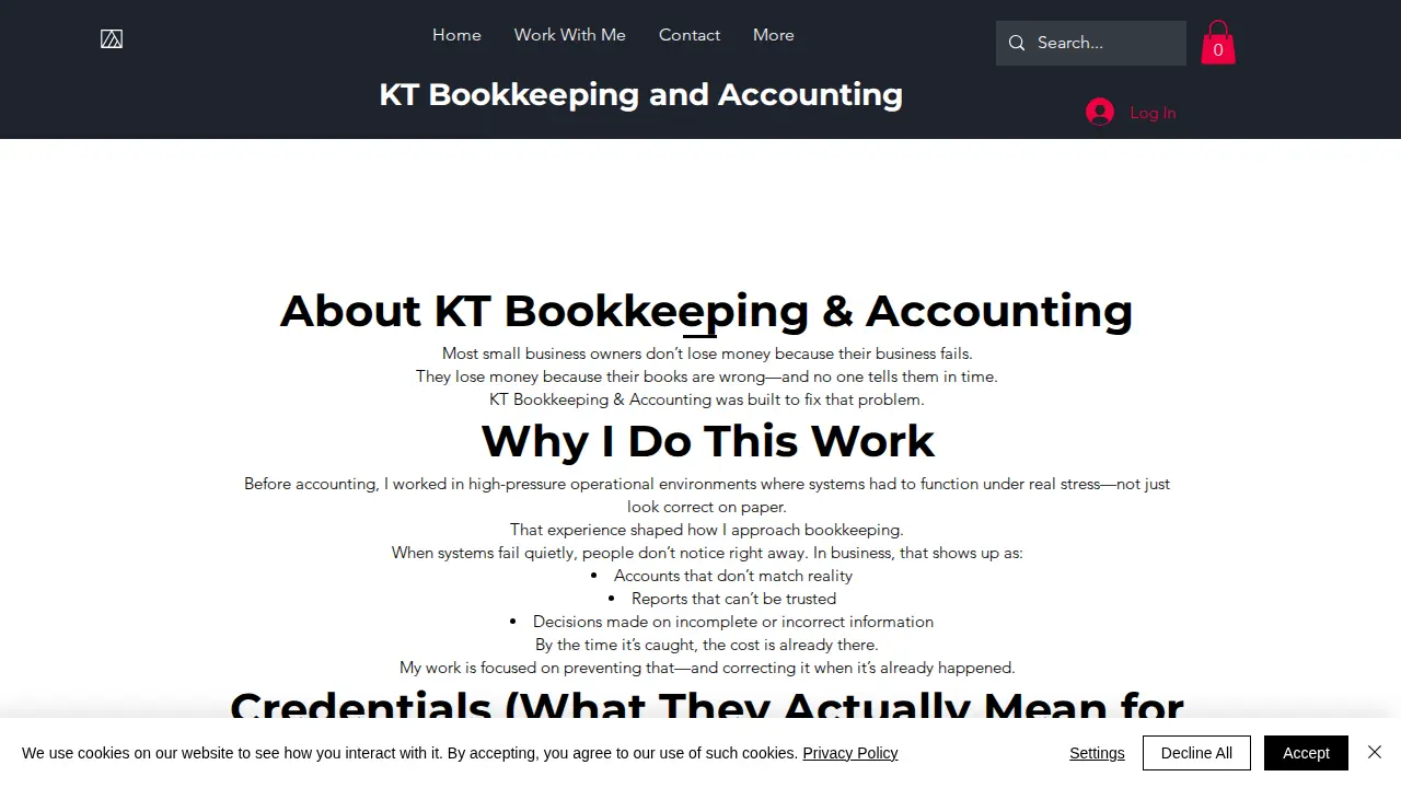 QuickBooks Certified ProAdvisor page