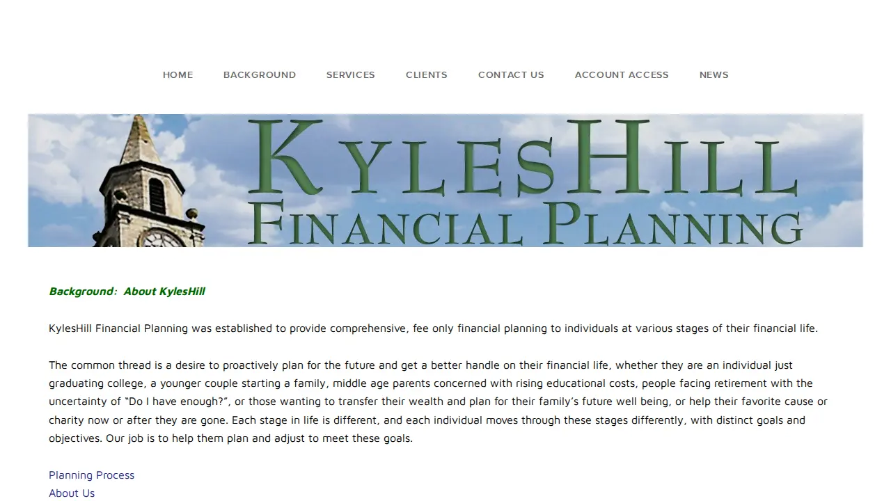 KylesHill Financial Planning page