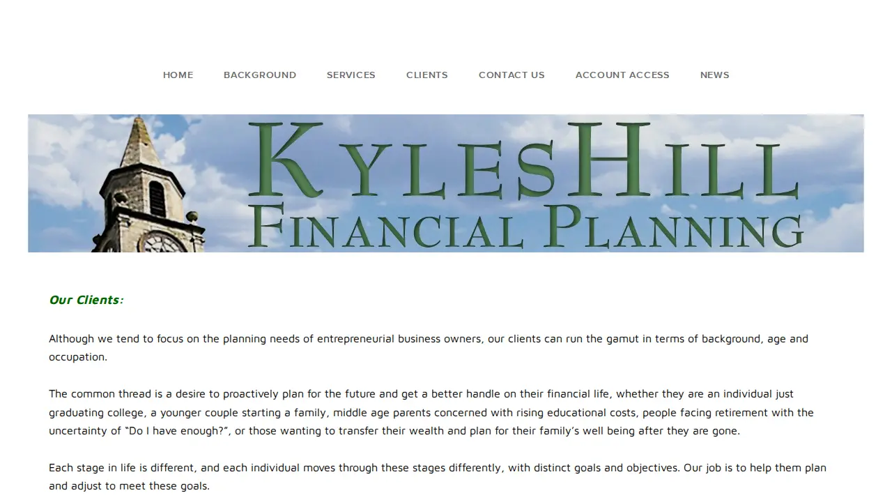 KylesHill Financial Planning page