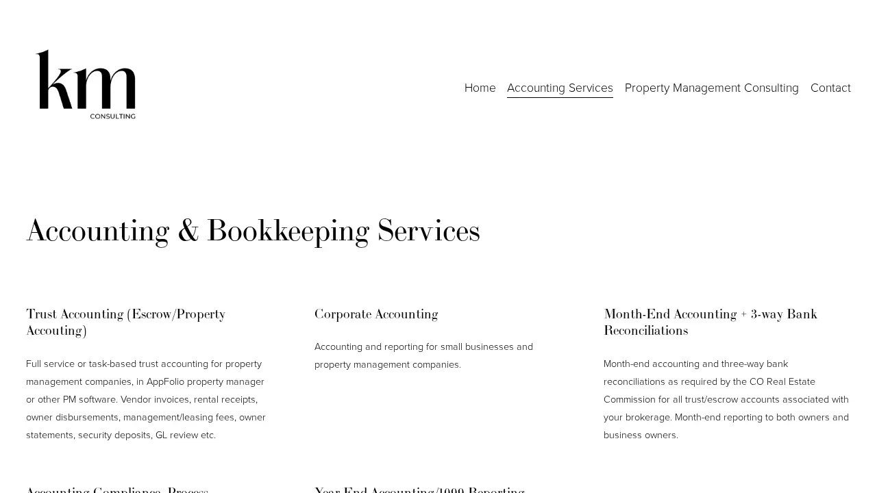 Kylie M Consulting page