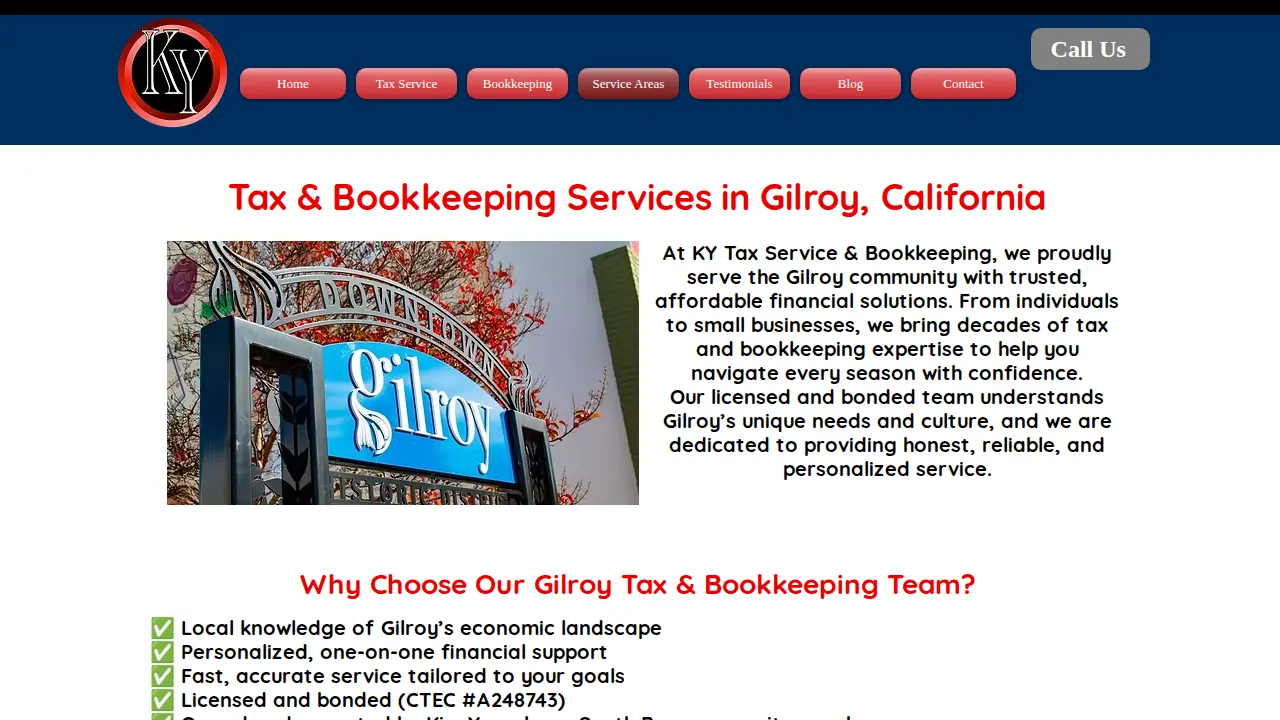 K Y Tax Service & Bookkeeping page