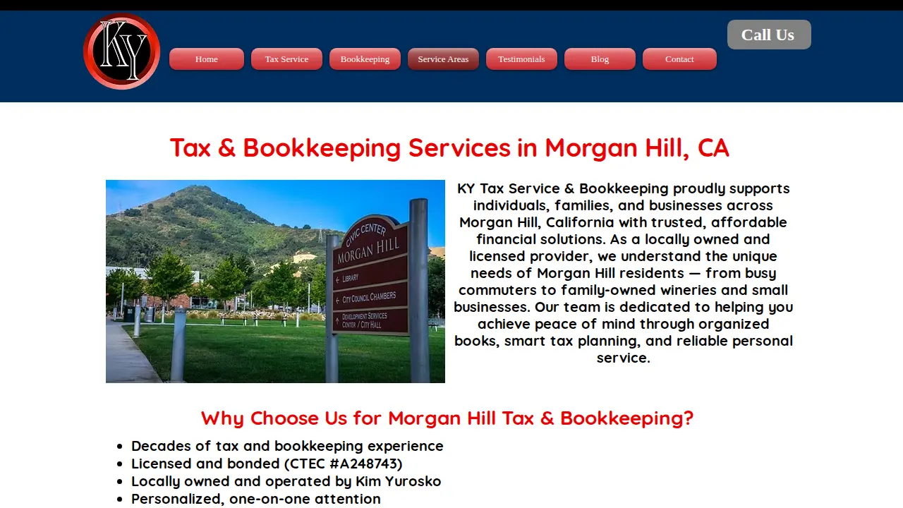 K Y Tax Service & Bookkeeping page