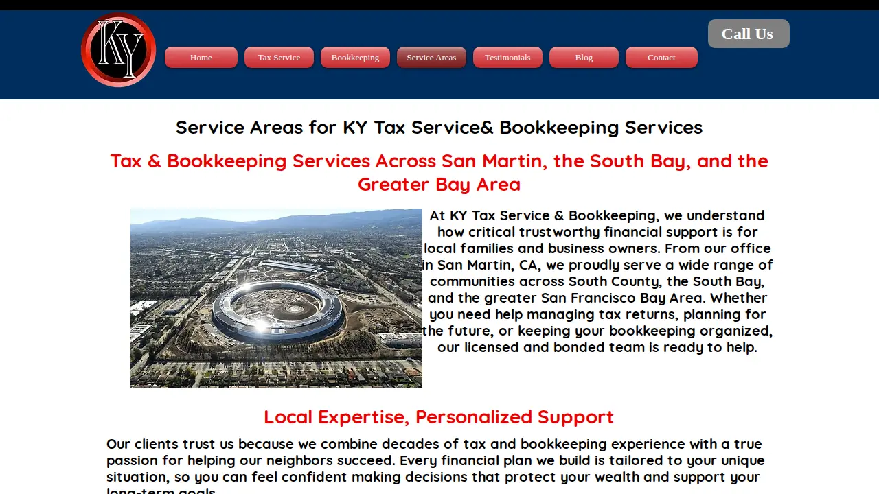 K Y Tax Service & Bookkeeping page