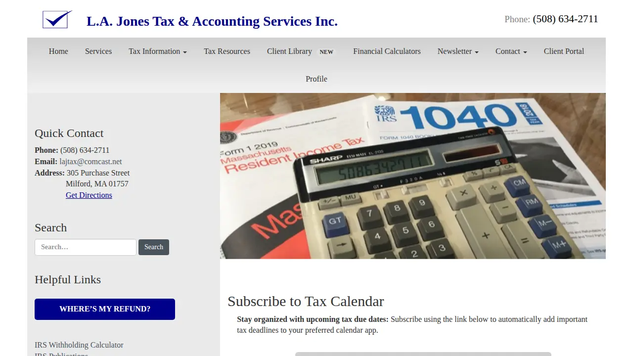 LAJ Tax & Accounting Services page