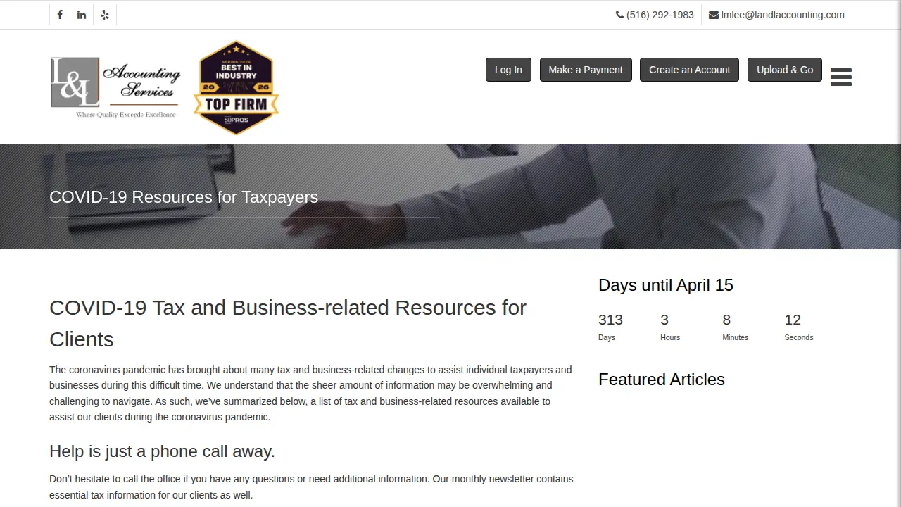 L & L Accounting Services page
