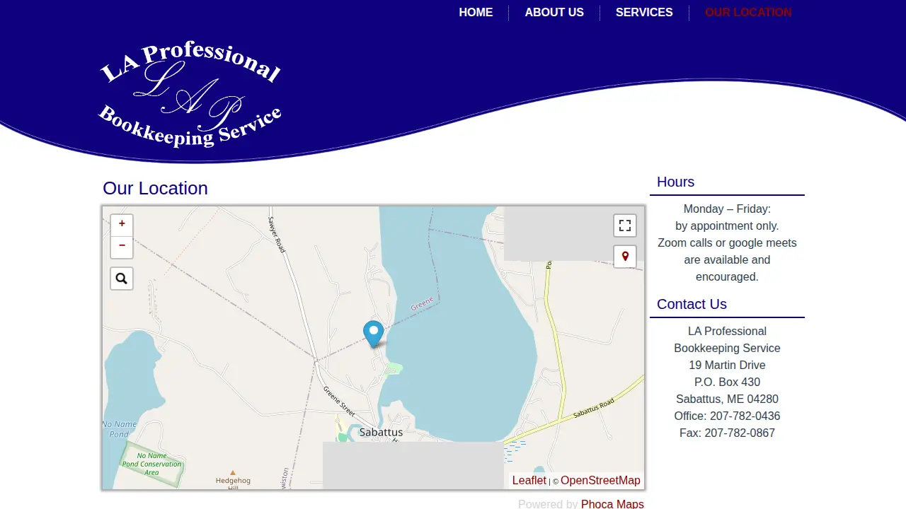 L A Professional Bookkeeping page
