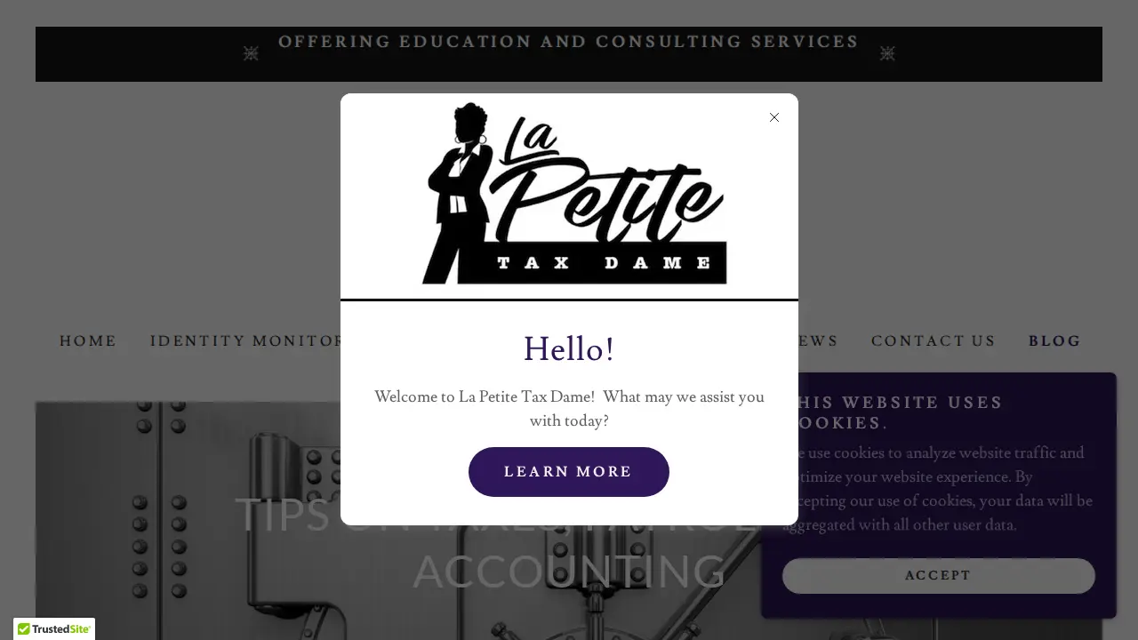 La Petite Tax Dame page