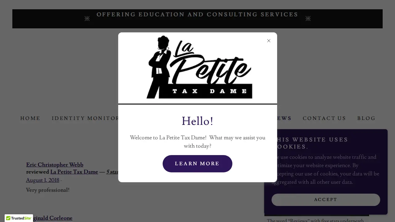 La Petite Tax Dame page