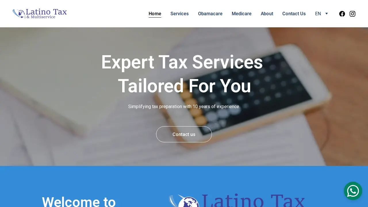 Latino Tax & Multiservice page