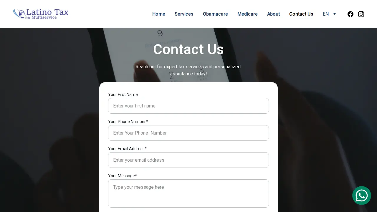 Latino Tax & Multiservice page
