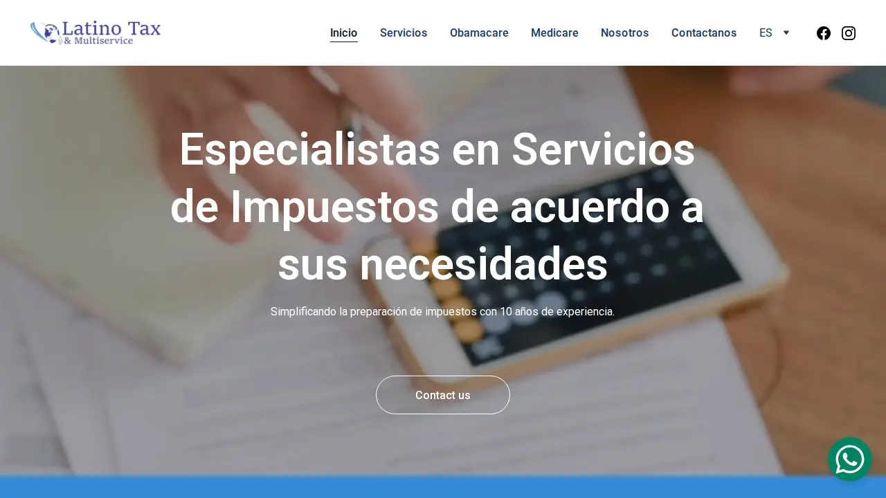 Latino Tax & Multiservice page