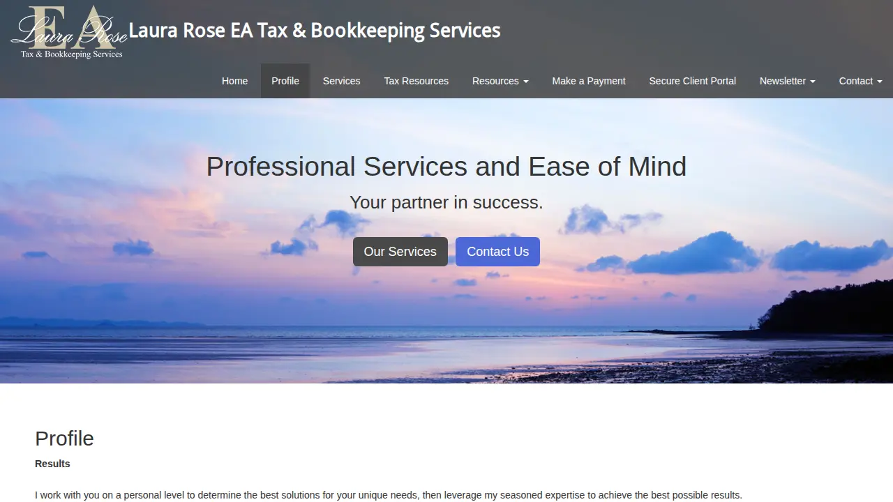 Laura Rose EA Tax and Bookkeeping Services page