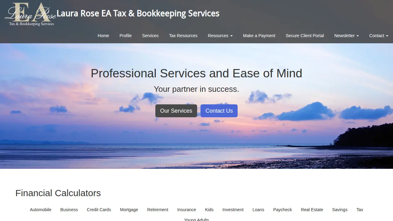 Laura Rose EA Tax and Bookkeeping Services page