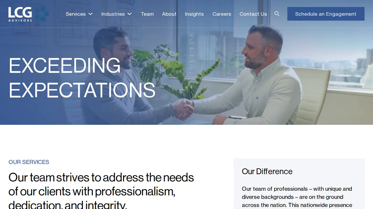 LCG Advisors page