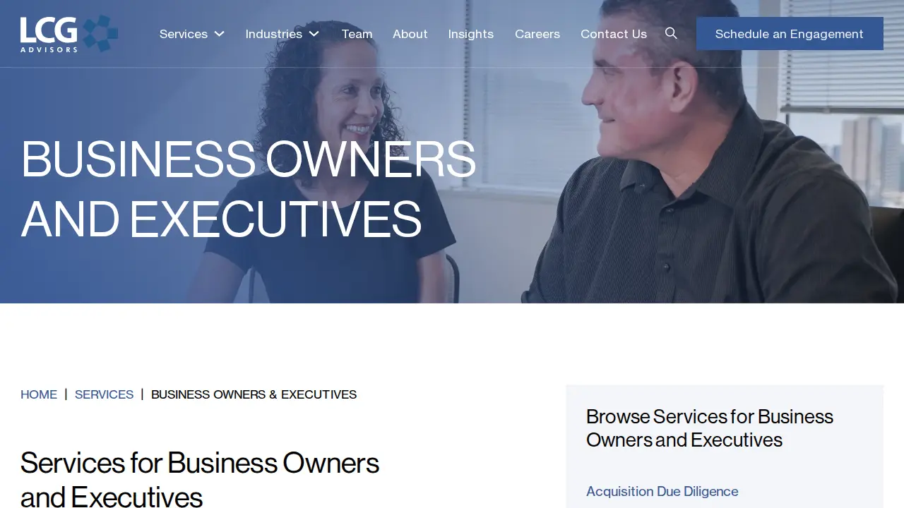 LCG Advisors page