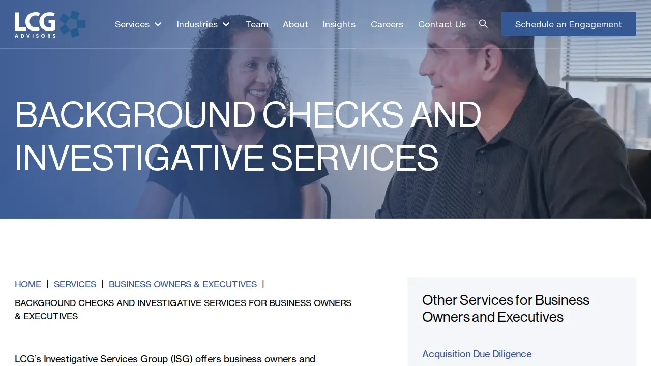 LCG Advisors page
